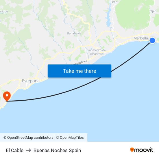 El Cable to Buenas Noches Spain map