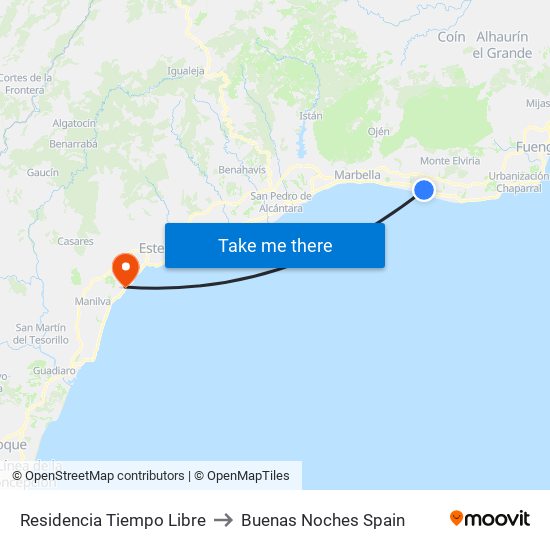 Residencia Tiempo Libre to Buenas Noches Spain map