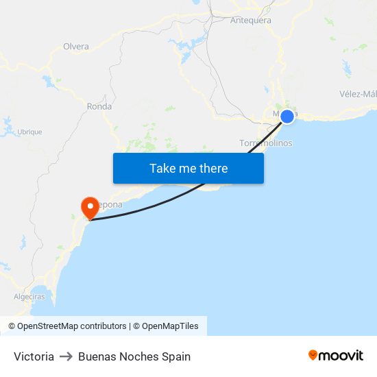 Victoria to Buenas Noches Spain map