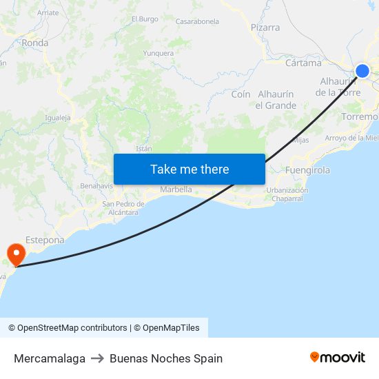 Mercamalaga to Buenas Noches Spain map