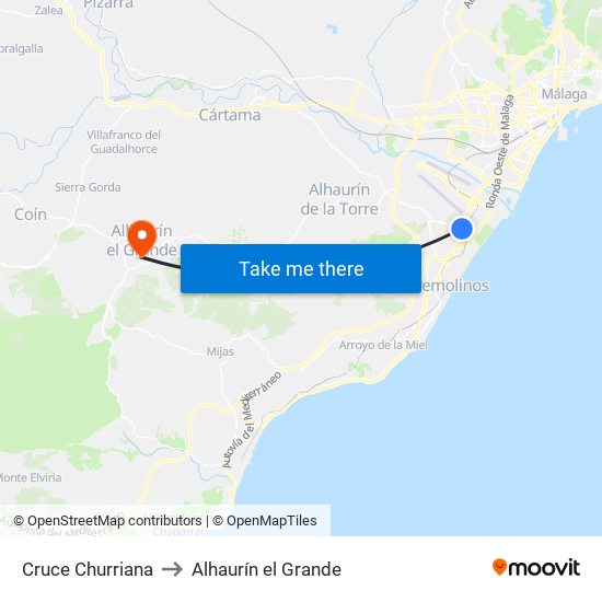 Cruce Churriana to Alhaurín el Grande map