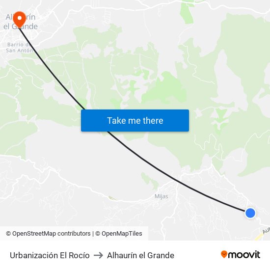 Urbanización El Rocío to Alhaurín el Grande map
