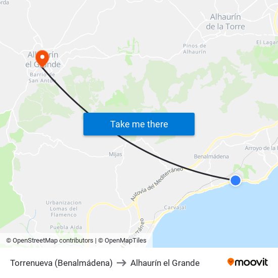 Torrenueva (Benalmádena) to Alhaurín el Grande map