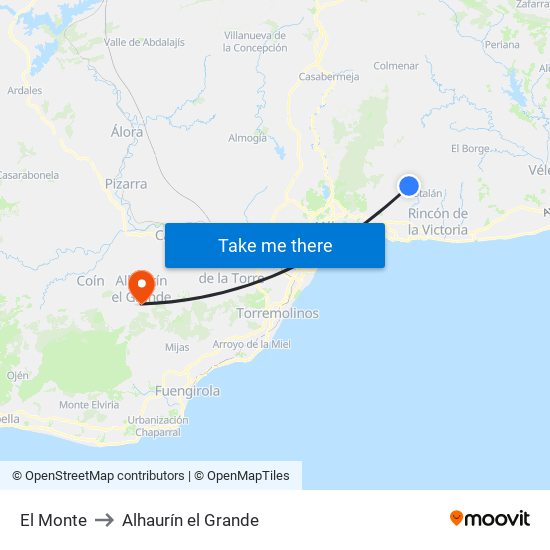 El Monte to Alhaurín el Grande map