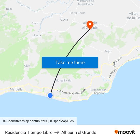 Residencia Tiempo Libre to Alhaurín el Grande map