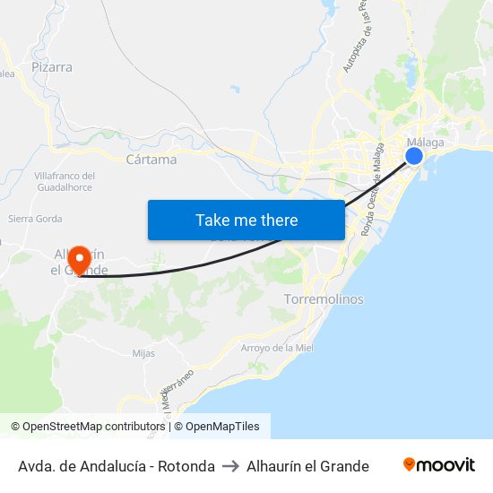 Avda. de Andalucía - Rotonda to Alhaurín el Grande map