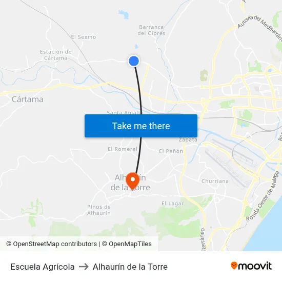Escuela Agrícola to Alhaurín de la Torre map