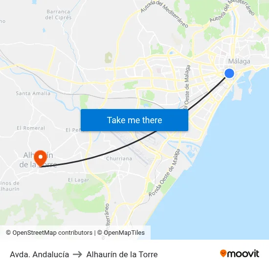 Avda. Andalucía to Alhaurín de la Torre map