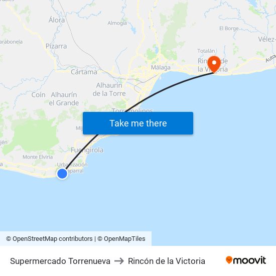 Supermercado Torrenueva to Rincón de la Victoria map