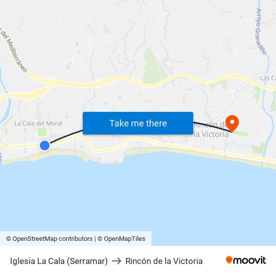 Iglesia La Cala (Serramar) to Rincón de la Victoria map
