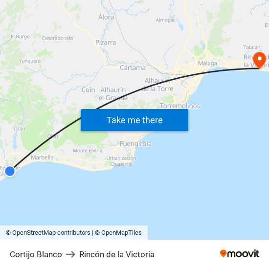 Cortijo Blanco to Rincón de la Victoria map