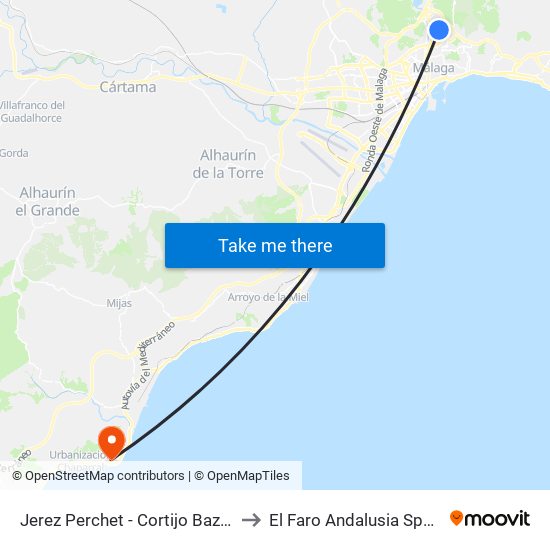 Jerez Perchet - Cortijo Bazán to El Faro Andalusia Spain map