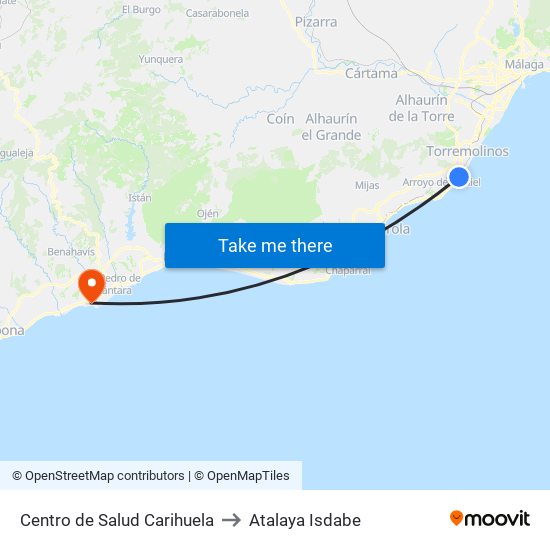 Centro de Salud Carihuela to Atalaya Isdabe map