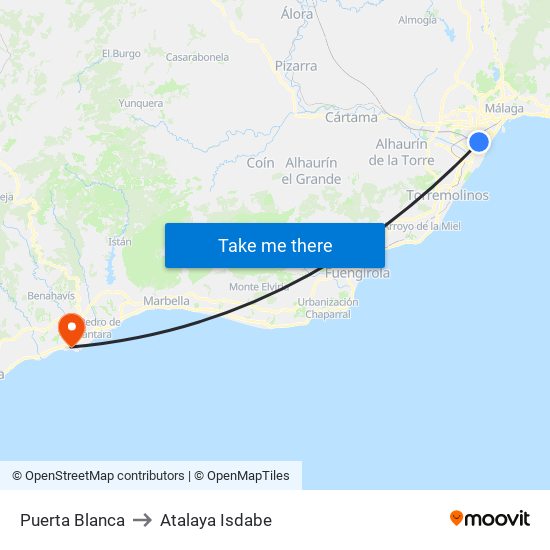 Puerta Blanca to Atalaya Isdabe map