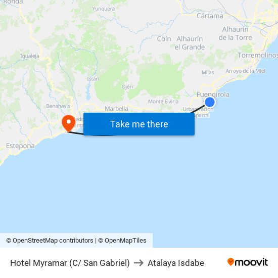 Hotel Myramar (C/ San Gabriel) to Atalaya Isdabe map