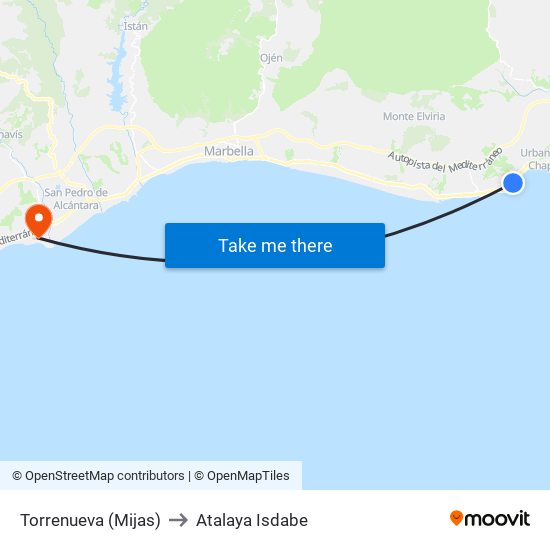 Torrenueva (Mijas) to Atalaya Isdabe map