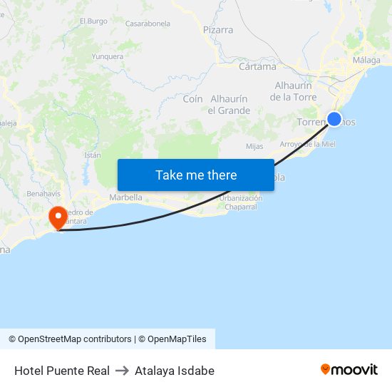 Hotel Puente Real to Atalaya Isdabe map