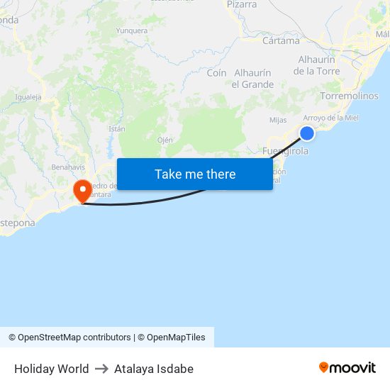 Holiday World to Atalaya Isdabe map