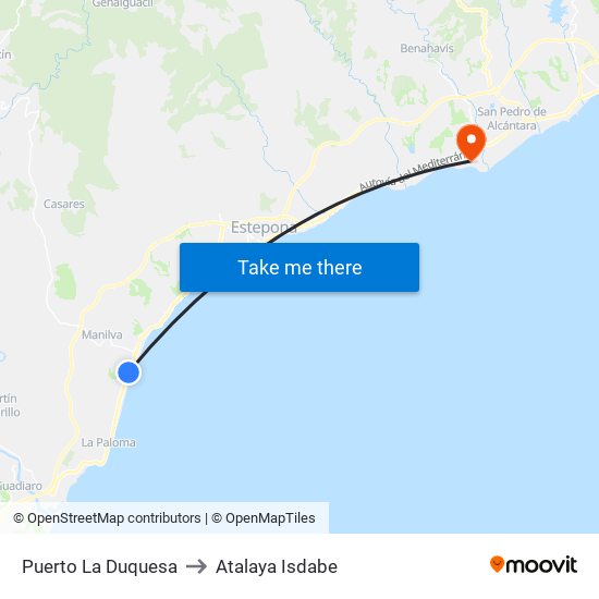 Puerto La Duquesa to Atalaya Isdabe map