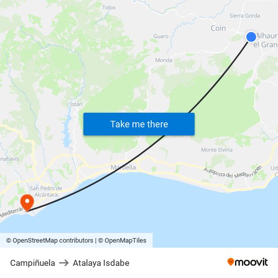 Campiñuela to Atalaya Isdabe map