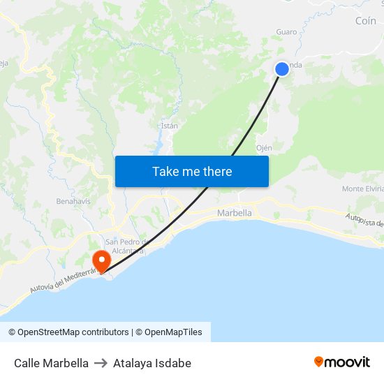 Calle Marbella to Atalaya Isdabe map