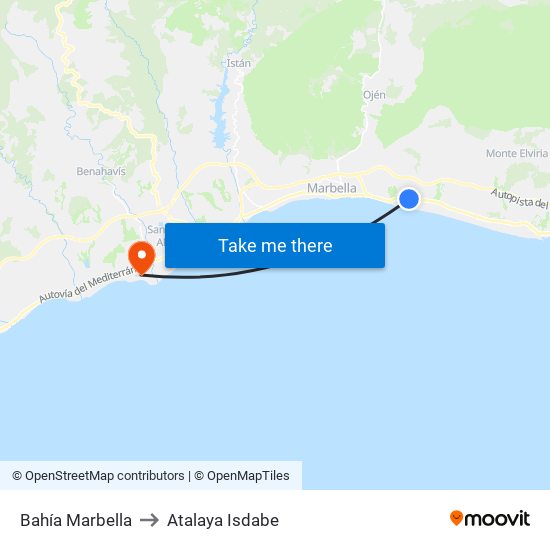 Bahía Marbella to Atalaya Isdabe map