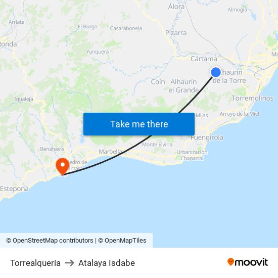 Torrealquería to Atalaya Isdabe map