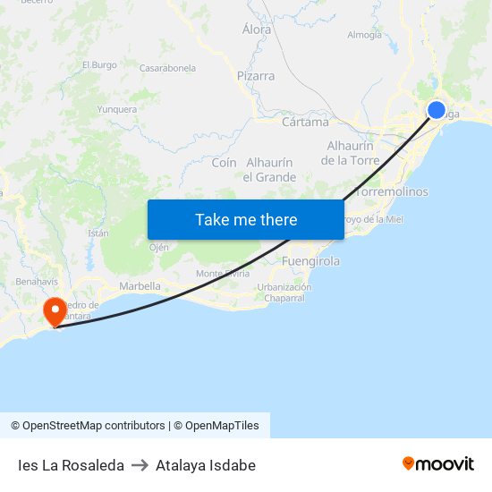 Ies La Rosaleda to Atalaya Isdabe map