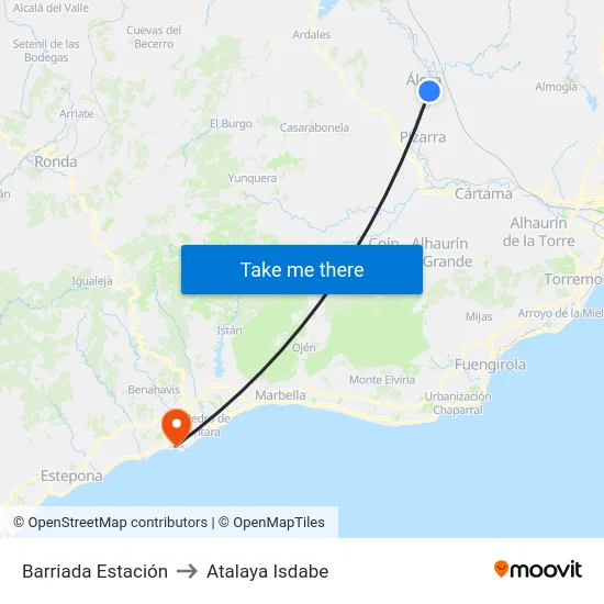 Barriada Estación to Atalaya Isdabe map