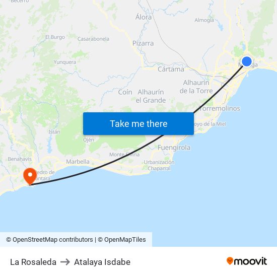 La Rosaleda to Atalaya Isdabe map