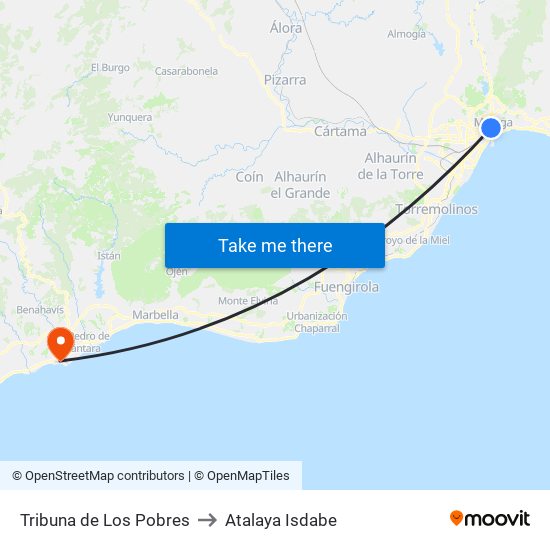 Tribuna de Los Pobres to Atalaya Isdabe map