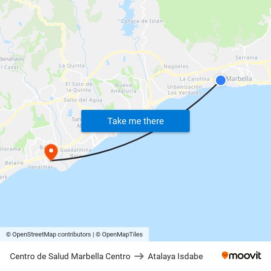 Centro de Salud Marbella Centro to Atalaya Isdabe map