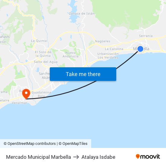 Mercado Municipal Marbella to Atalaya Isdabe map
