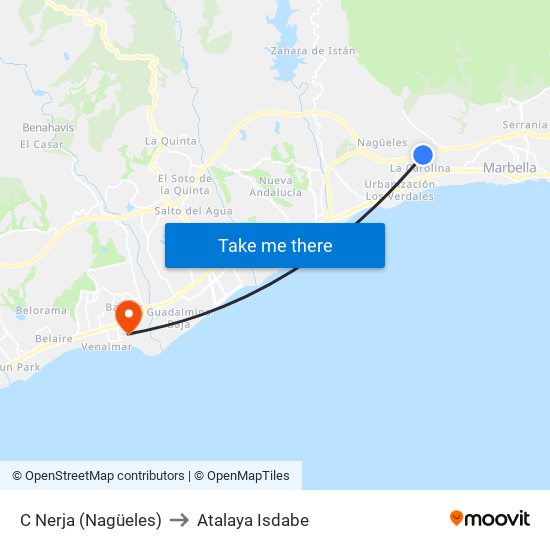 C Nerja (Nagüeles) to Atalaya Isdabe map