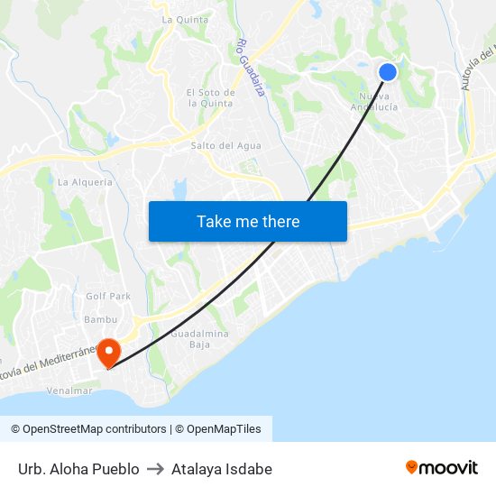 Urb. Aloha Pueblo to Atalaya Isdabe map