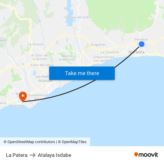 La Patera to Atalaya Isdabe map