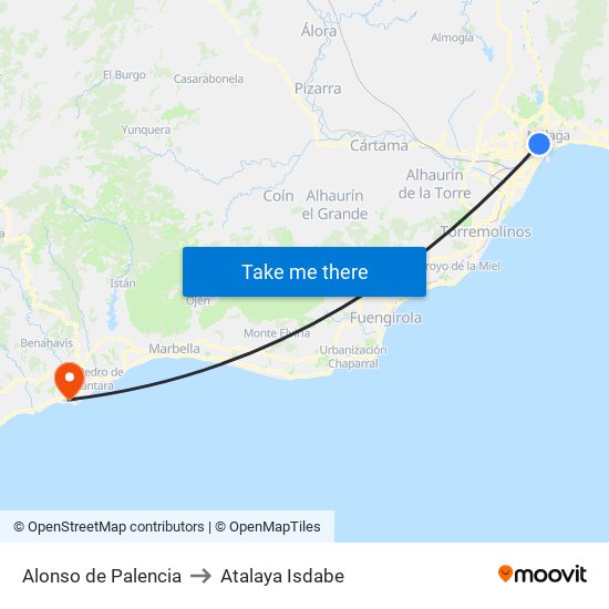 Alonso de Palencia to Atalaya Isdabe map