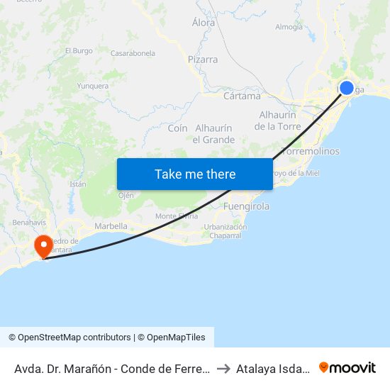 Avda. Dr. Marañón - Conde de Ferrería to Atalaya Isdabe map
