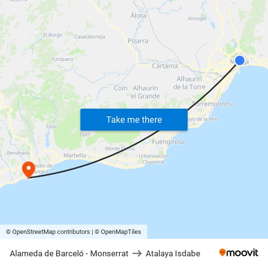 Alameda de Barceló - Monserrat to Atalaya Isdabe map