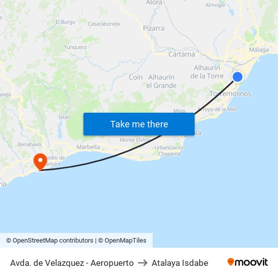 Avda. de Velazquez - Aeropuerto to Atalaya Isdabe map