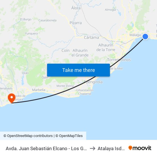 Avda. Juan Sebastián Elcano - Los Galanes to Atalaya Isdabe map