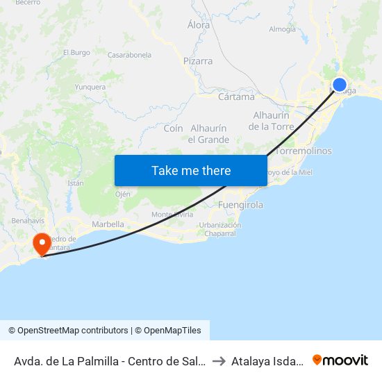 Avda. de La Palmilla - Centro de Salud to Atalaya Isdabe map
