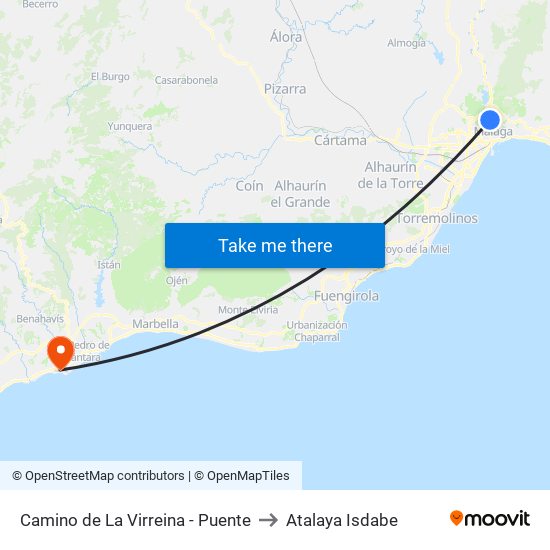 Camino de La Virreina - Puente to Atalaya Isdabe map