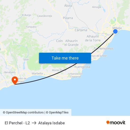 El Perchel - L2 to Atalaya Isdabe map