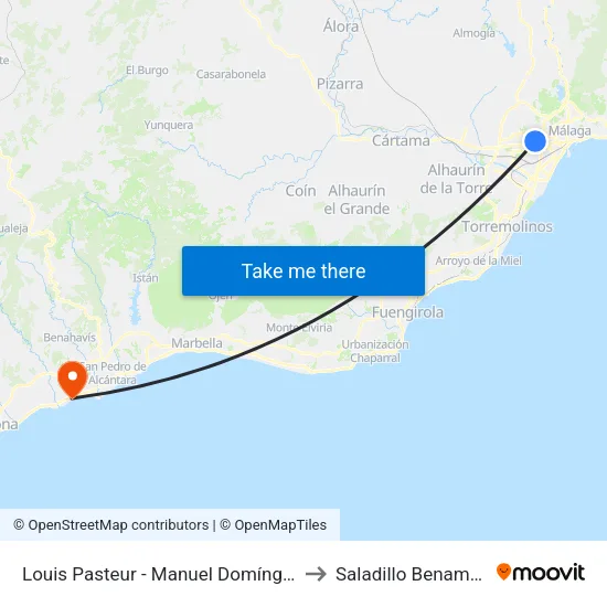 Louis Pasteur - Manuel Domínguez to Saladillo Benamara map