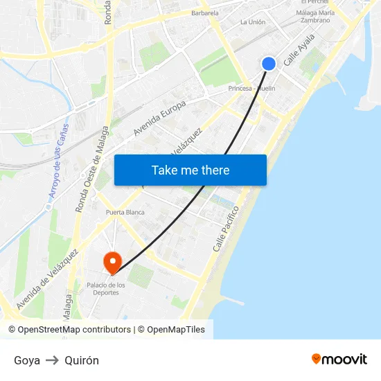 Goya to Quirón map