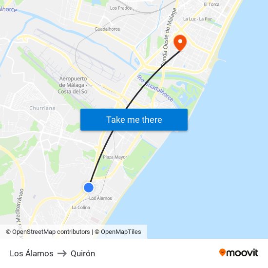 Los Álamos to Quirón map