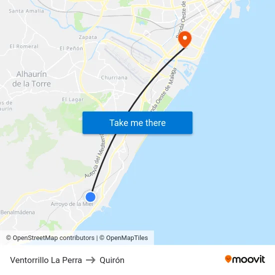 Ventorrillo La Perra to Quirón map