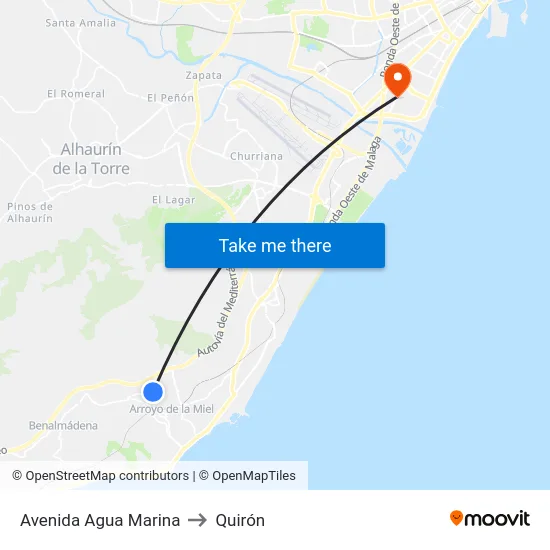 Avenida Agua Marina to Quirón map