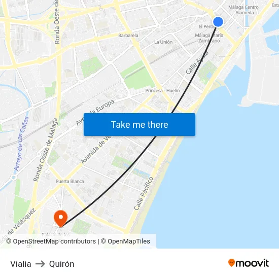 Vialia to Quirón map